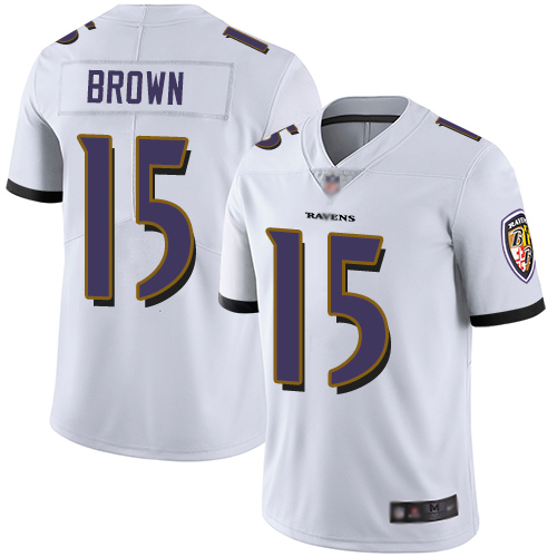 Baltimore Ravens Limited White Men Marquise Brown Road Jersey NFL Football #15 Vapor Untouchable->women nfl jersey->Women Jersey